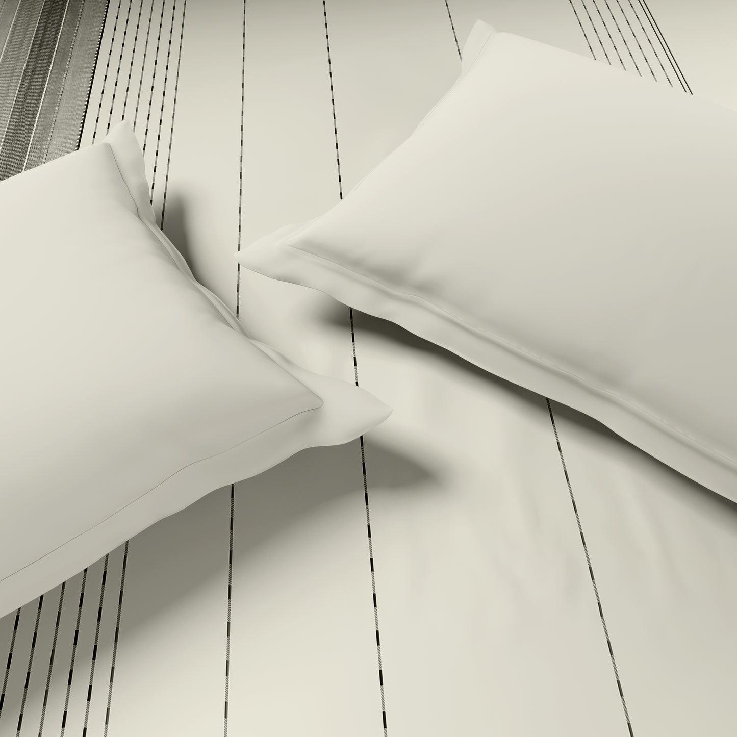 Luxury Loom Impressions 100% Egyptian Cotton Double Quilt, 350 TC, Geometric, Cream