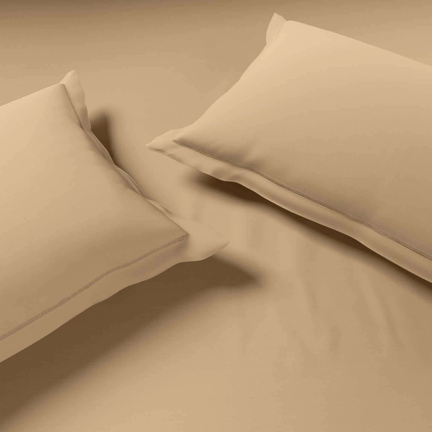 Solid Beige Solid King Size Bedsheet - Eminence By Spaces