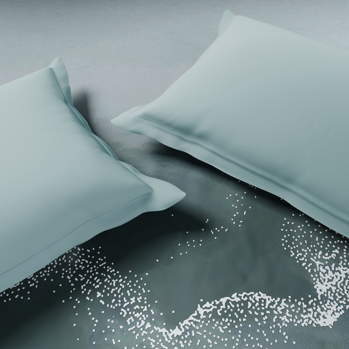 Luxury Alive 100% Cotton Double Quilt, 300 TC, Abstract, Light Teal