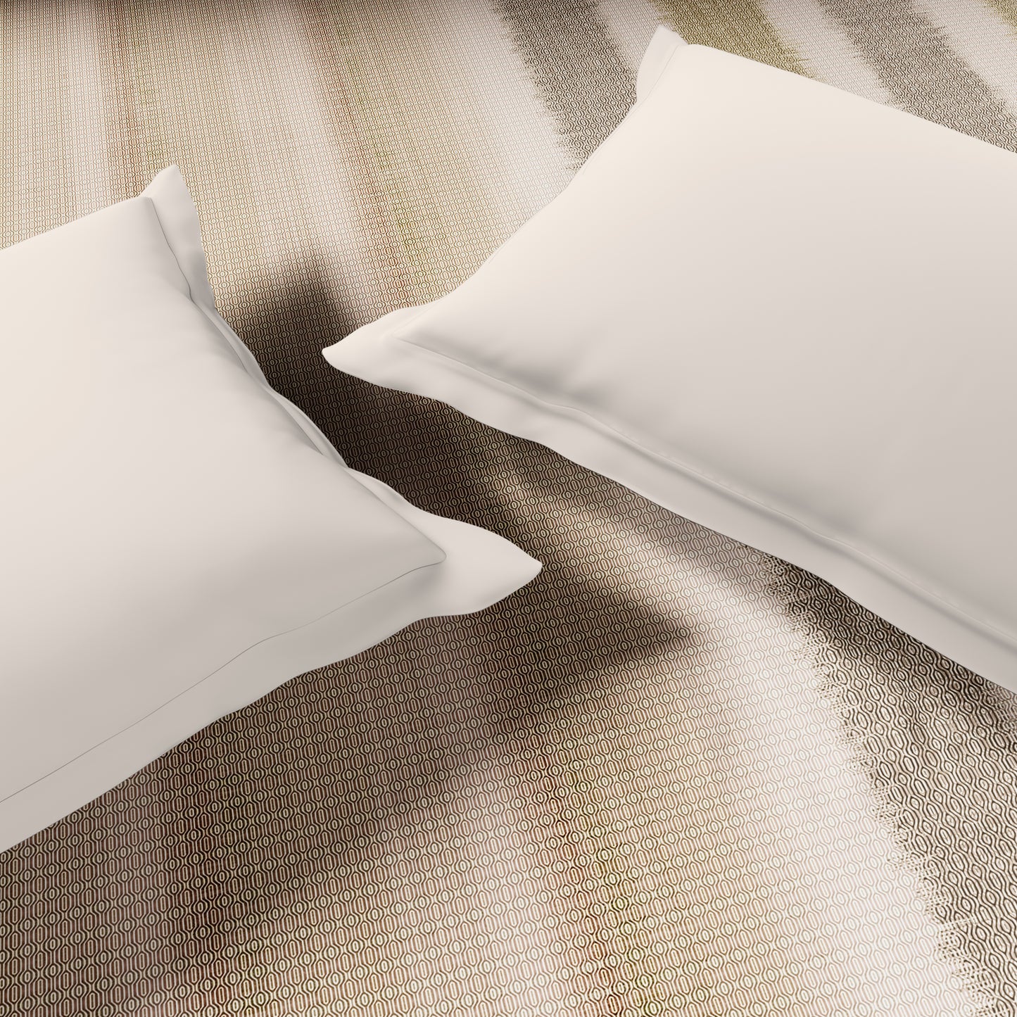 Luxury Loom Impressions 100% Egyptian Cotton Double Quilt, 350 TC, Geometric, Beige