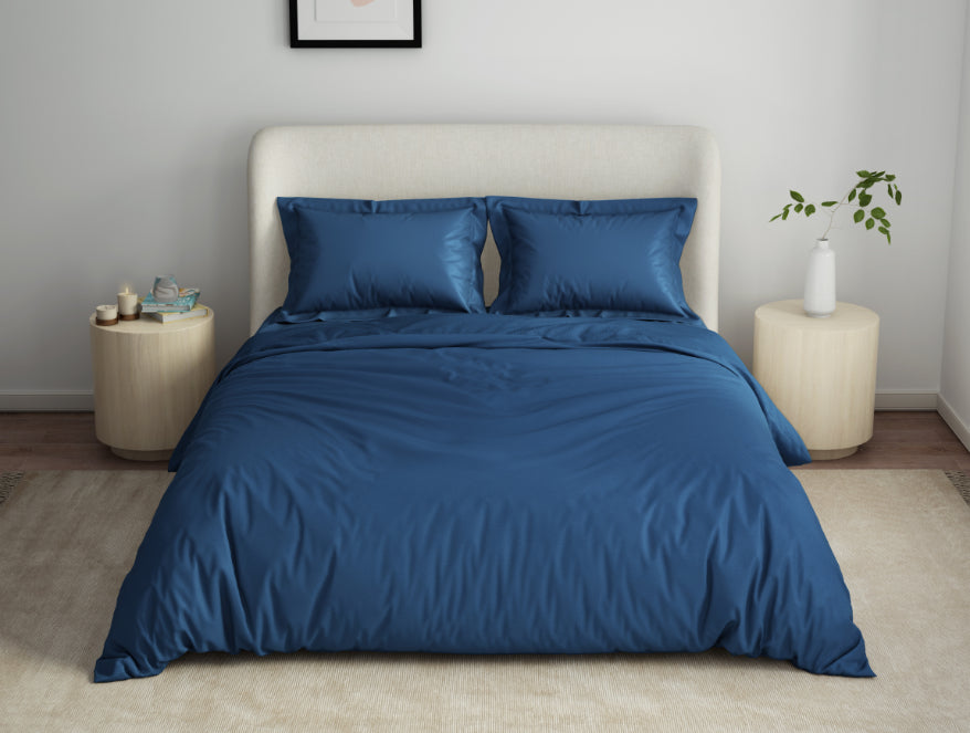 Solid Navy Blue Solid Fleece Blanket Cushlon By Spaces