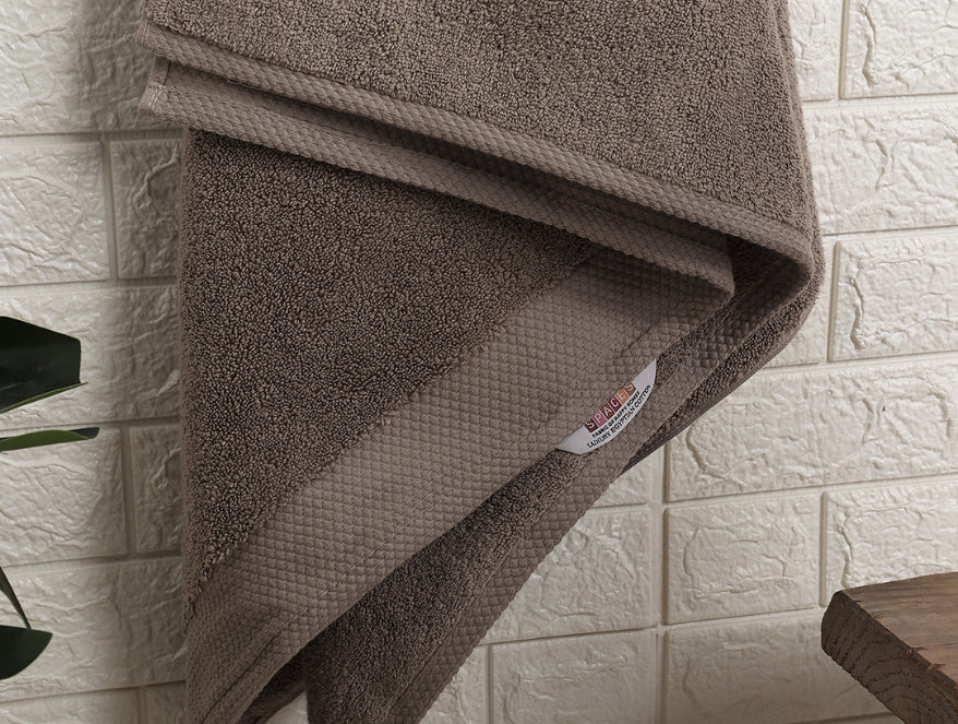 Brown 100% Egyptian Cotton Bath Towel - Luxury Egyption Cotton By Spaces