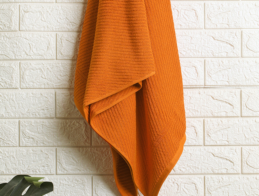 Dark Orange 100% Cotton Bath Towel Relish By Spaces