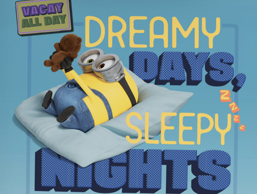 Character Ice Blue - Light Blue 100% Cotton Single Bedsheet - Universal Lazy Days Minions By Spaces