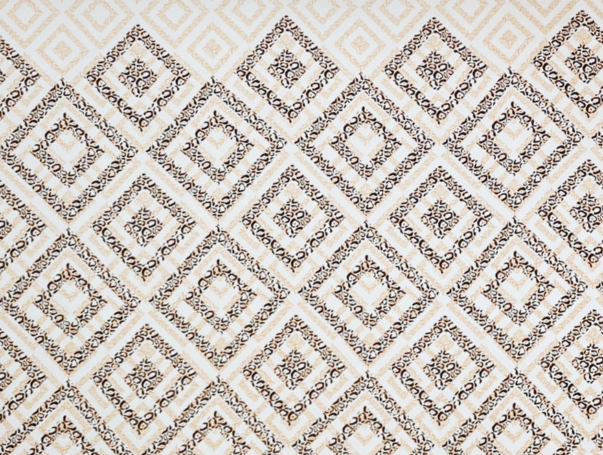 Geometric Beige Microfiber Double Bedsheet - Welspun Forever By Welspun