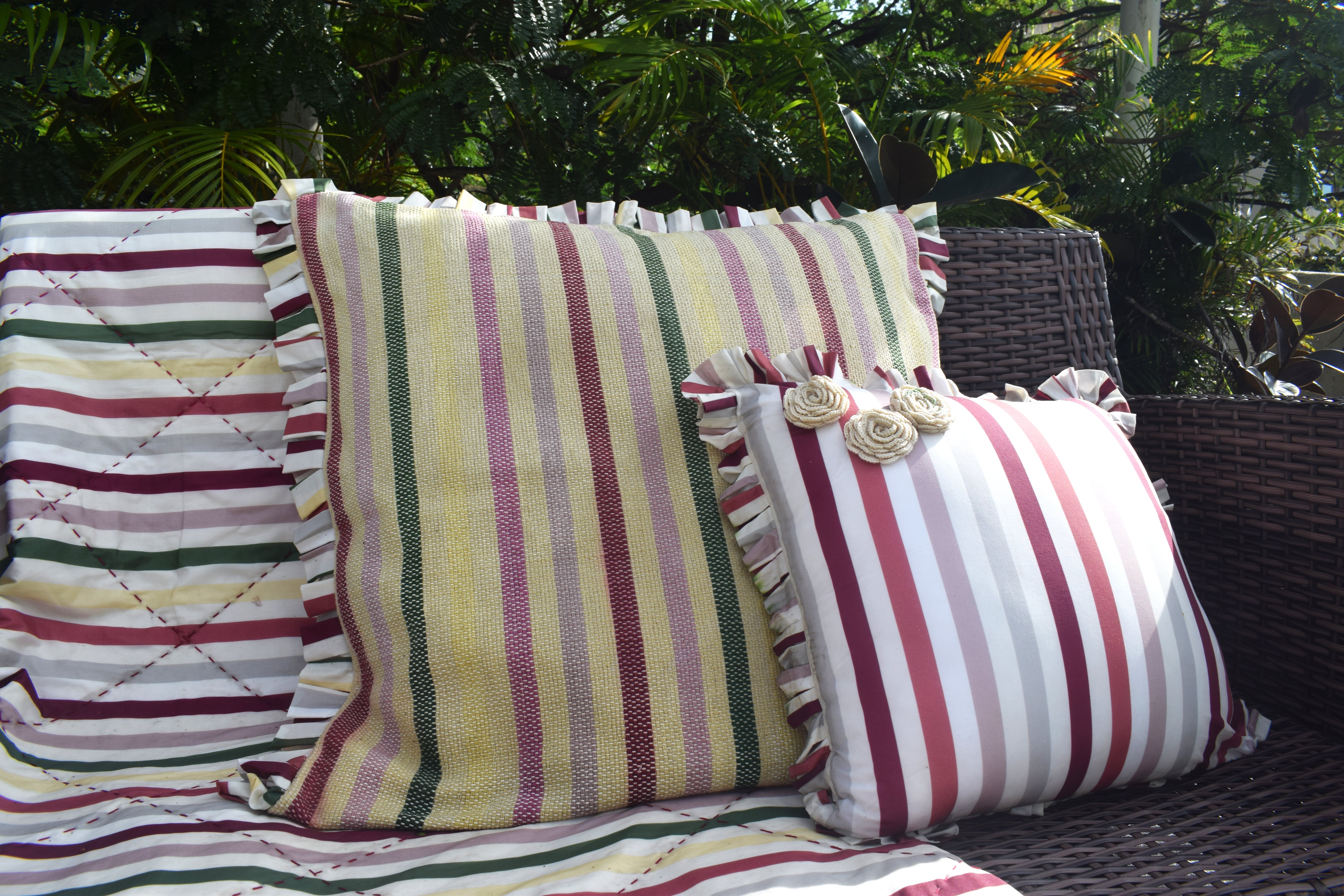 Imperial Woven Stripes Multi-Cotton Floor Cover - Main Image