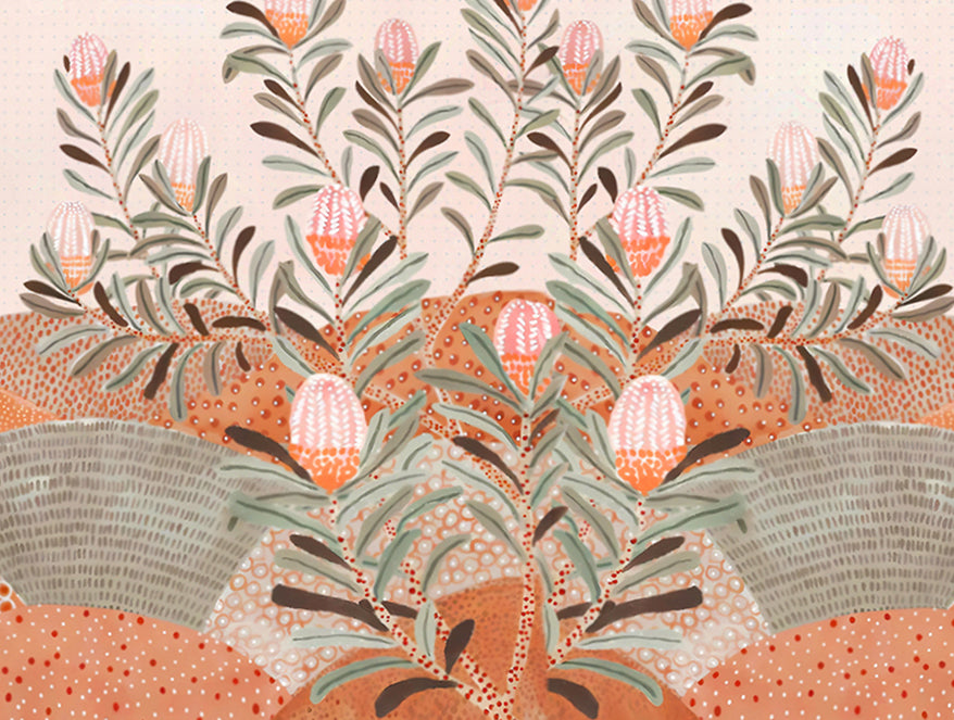 Essentials Floral Coral Cotton Viscose Double Bedsheet - Enpoint by Spaces