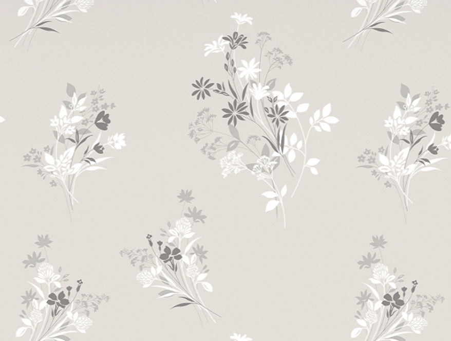 Floral Grey Polycotton Bedsheets Single Harmony - By Welspun