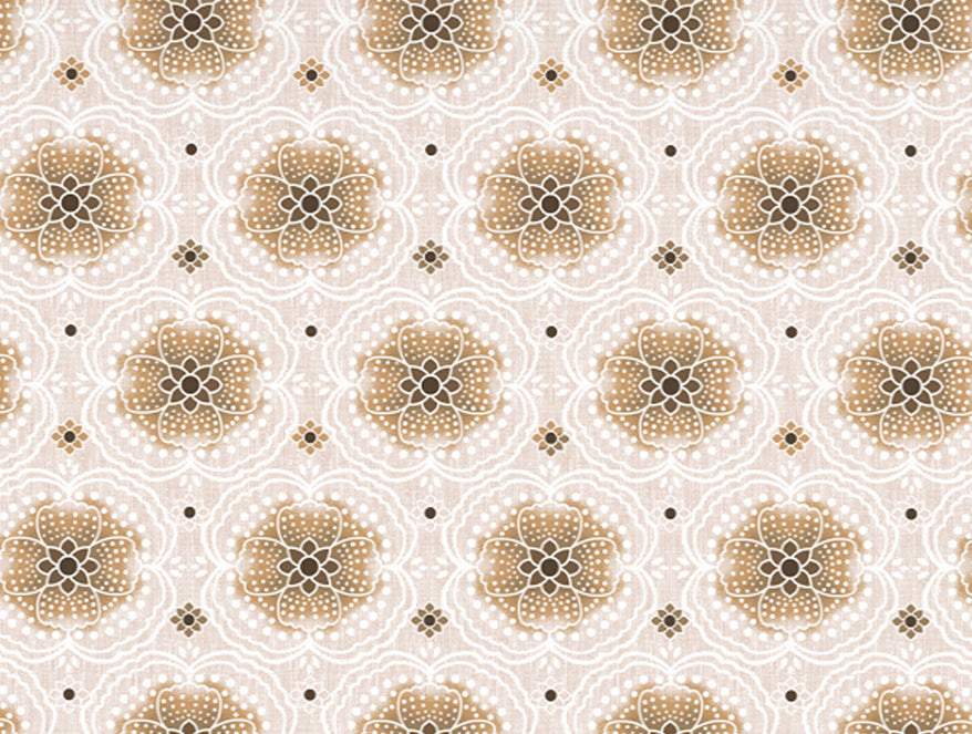 Ornate Brown Polycotton Quilt Double Harmony - By Welspun