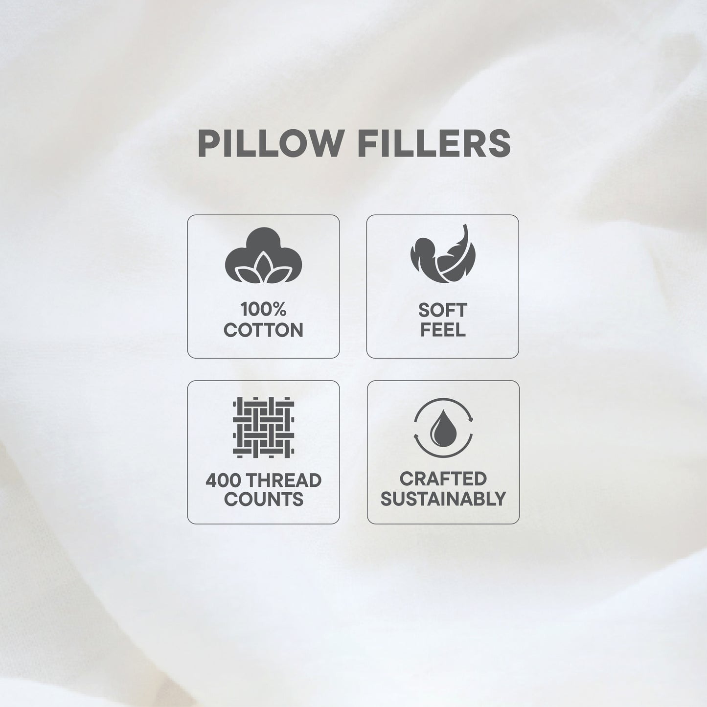 Orion 100% Cotton Pillow, 400 TC, Solid, White