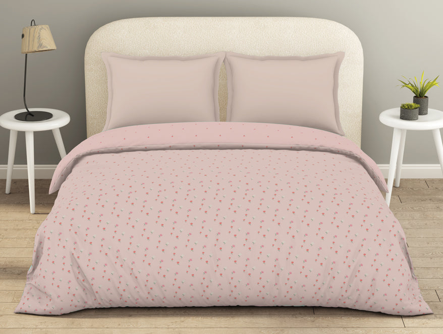Essential 144 TC Pink Floral Duvet Cover
