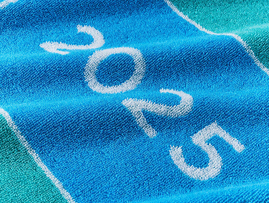 Wimbledon 2025 Jacquard Aqua Sky Blue 100% Cotton Bath Towel