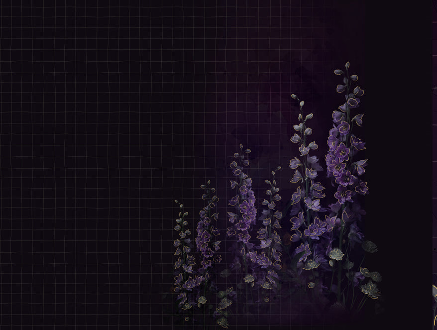 Elegance Noir 100% Cotton Large Bedsheet, 210TC, Floral, Dark Grey