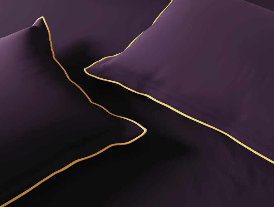 Elegance Noir 100% Cotton Large Bedsheet, 210TC, Solid, Dark Violet