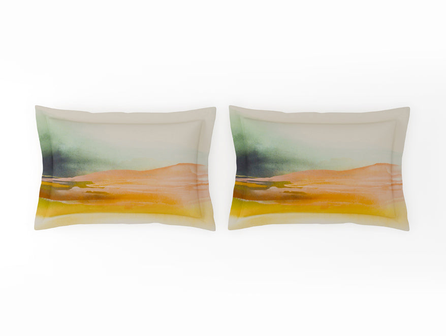 Organic Cotton Large Bedsheet, 180 TC, Abstract, Orange