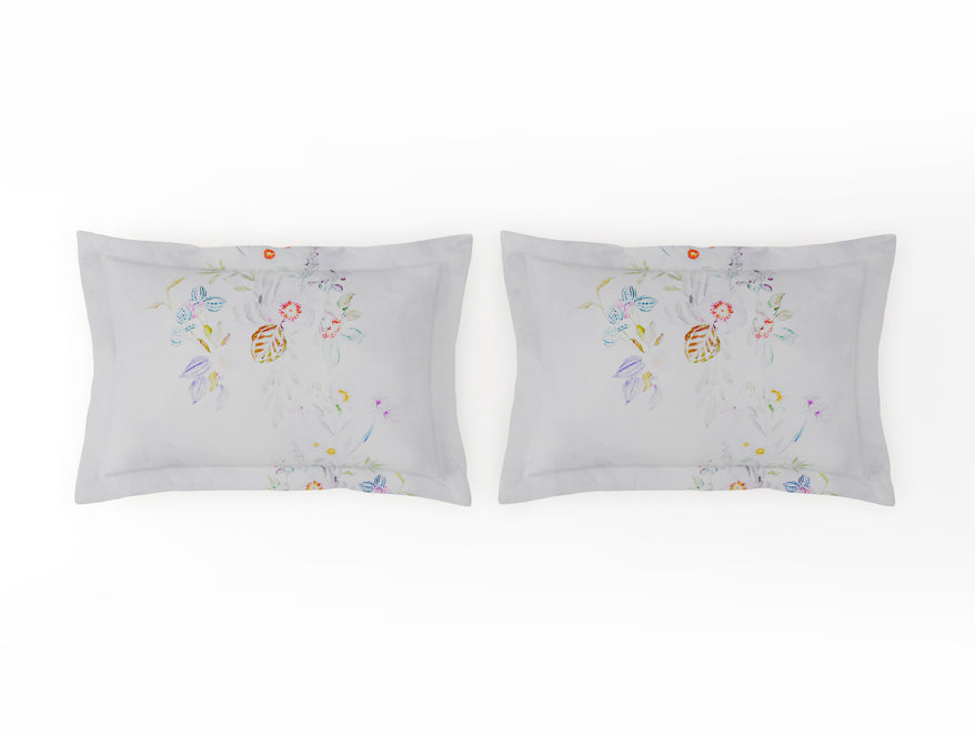 Organic Cotton Large Bedsheet, 180 TC, Floral, Light Violet