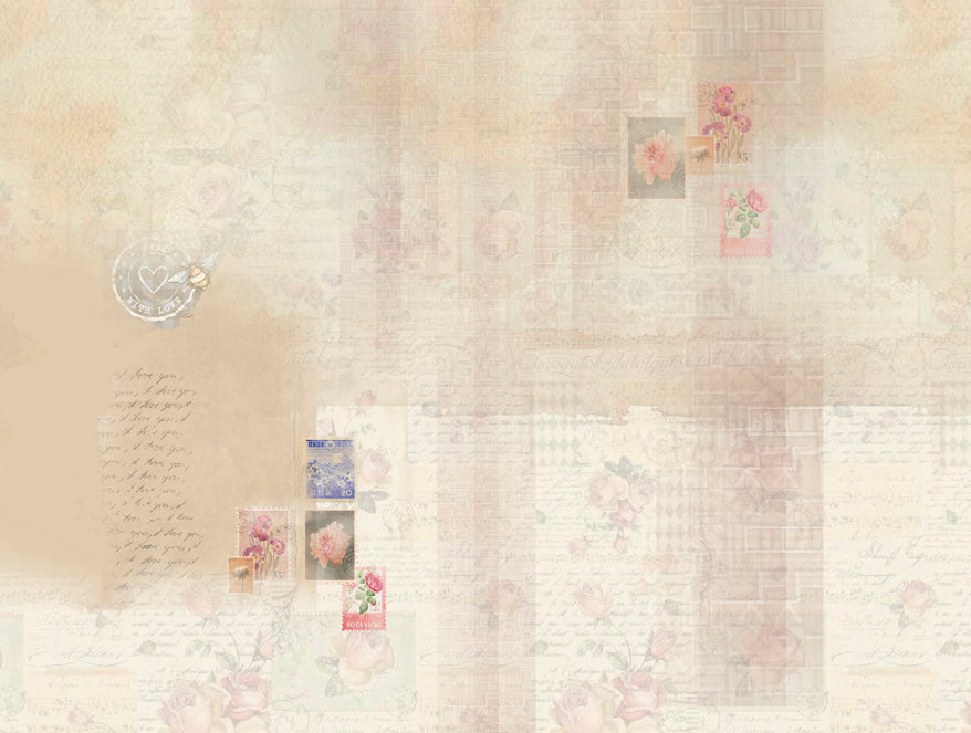 Organic Cotton Double Quilt, 180 TC, Floral, Light Peach