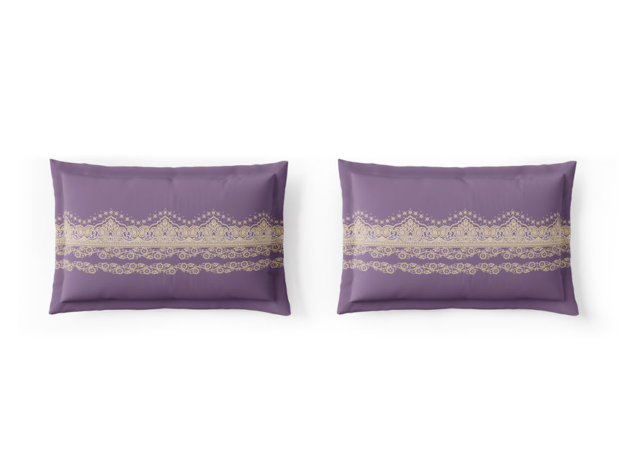 Essentials 100% Cotton Large Bedsheet, 144 TC, Ornate, Violet