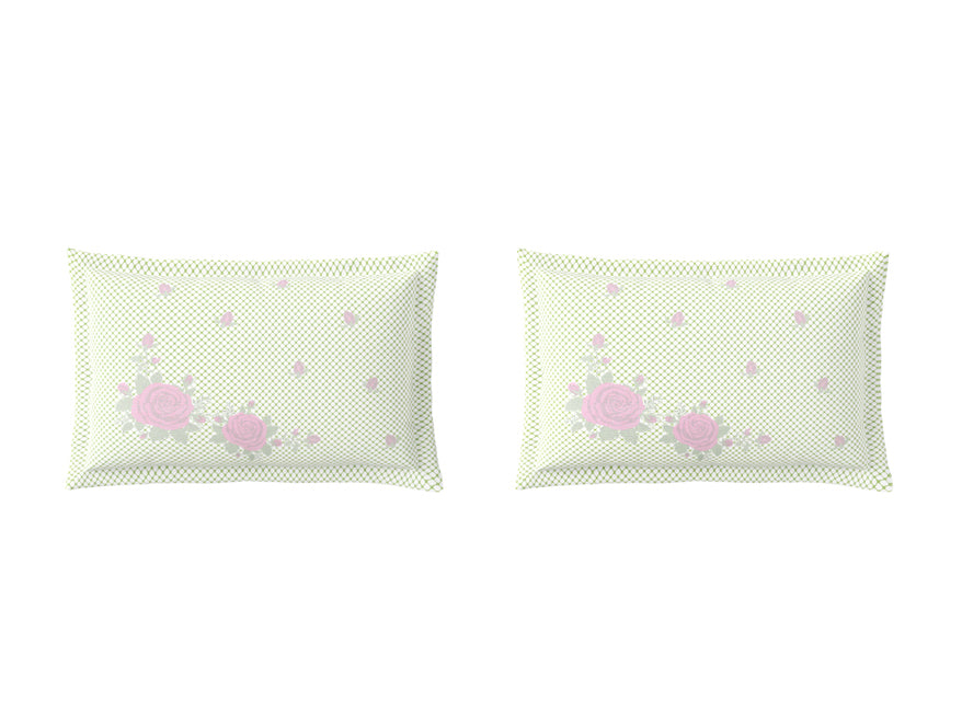 Essentials Premium 100% Cotton Large Bedsheet, 180 TC, Floral, White
