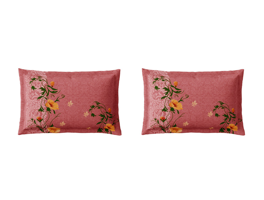 Essentials 100% Cotton Large Bedsheet, 180 TC, Ornate, Dark Blush