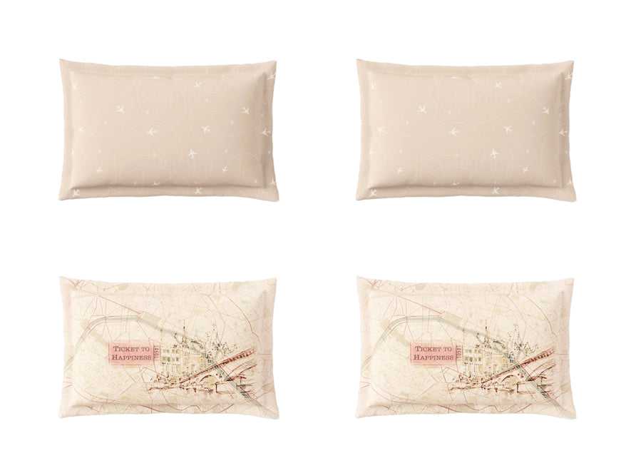 Essentials Premium 100% Cotton Large Bedsheet, 180 TC, Abstract, Beige