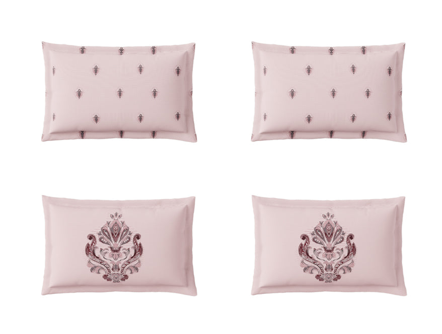 Essentials Premium 100% Cotton Large Bedsheet, 180 TC, Ornate, Light Blush