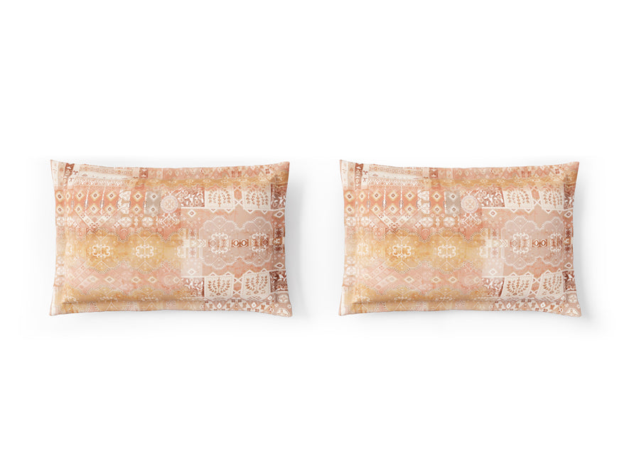 Essentials 100% Cotton Double Bedsheet, 132 TC, Ornate, Blush