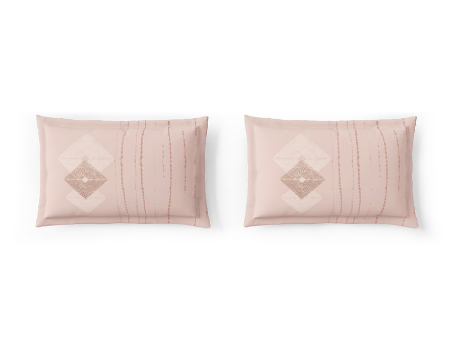 Essentials 100% Cotton Double Bedsheet, 132 TC, Geometric, Blush