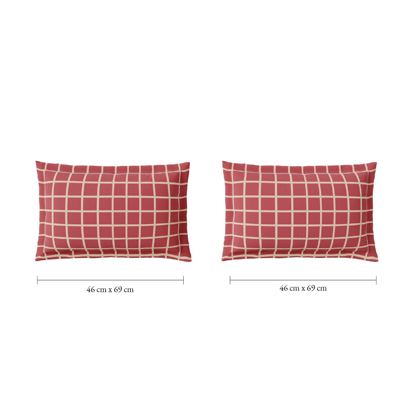 Spaces Flora 100% Cotton 144 TC Percale Geometric Large Bedsheet with 2 Pillow Covers, Dark Pink