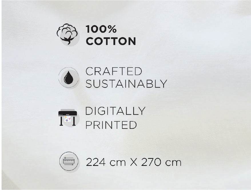 Spaces Neo Paradox 100% Cotton 152 TC Percale Geometric Permium Double Blanket Quilt, Light Green