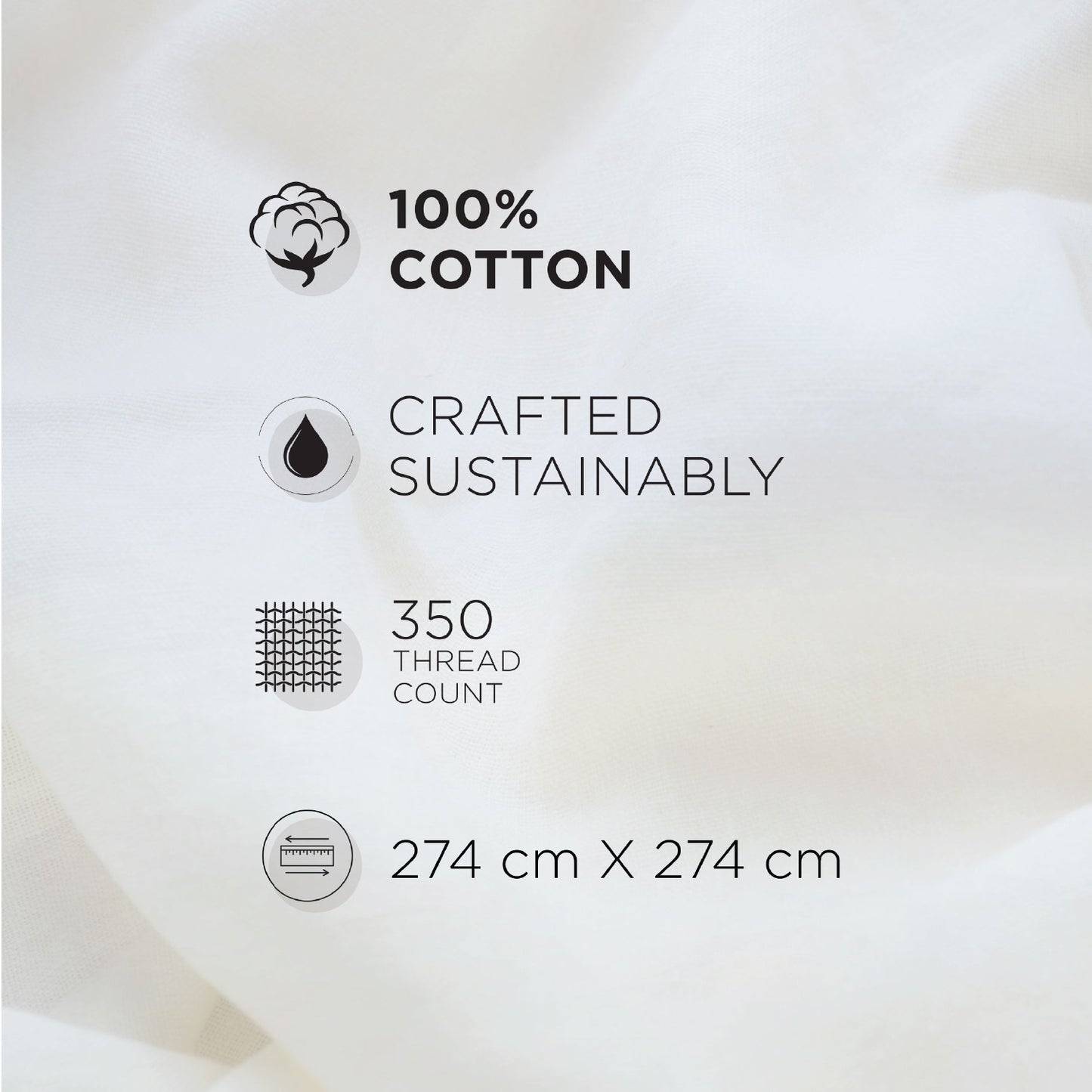 Spaces Meraki Blooms of India 100% Cotton 300 TC Sateen Floral Print Permium Large Bedsheet with 4 Pillow Covers, Star White