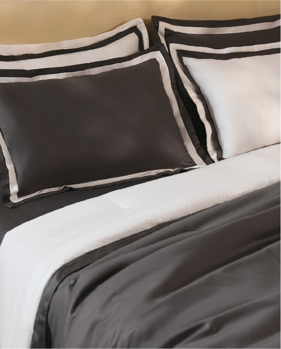 Spaces Hygro Cotton 400 TC Grey Solid Sateen Single Duvet Cover – 59 x 88 Inches