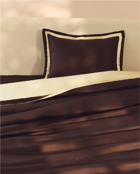 Spaces Hygro Cotton 400 TC Dark Brown Solid Sateen Single Duvet Cover – 59 x 88 Inches