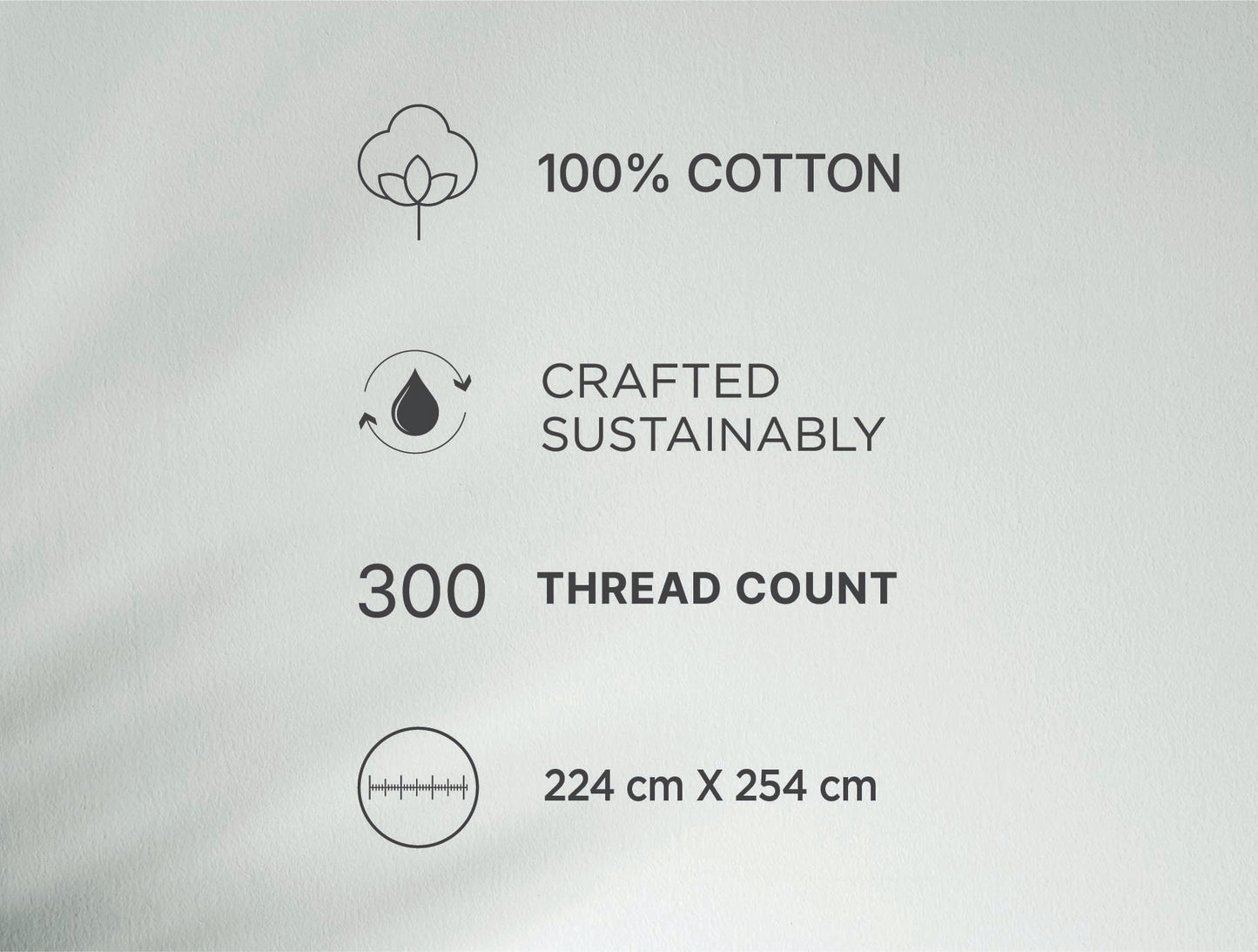 Spaces Meraki Light Green 100% Cotton 300 TC Floral Premium Large Bedsheet with 4 Pillow Covers - 108 x 108 Inches