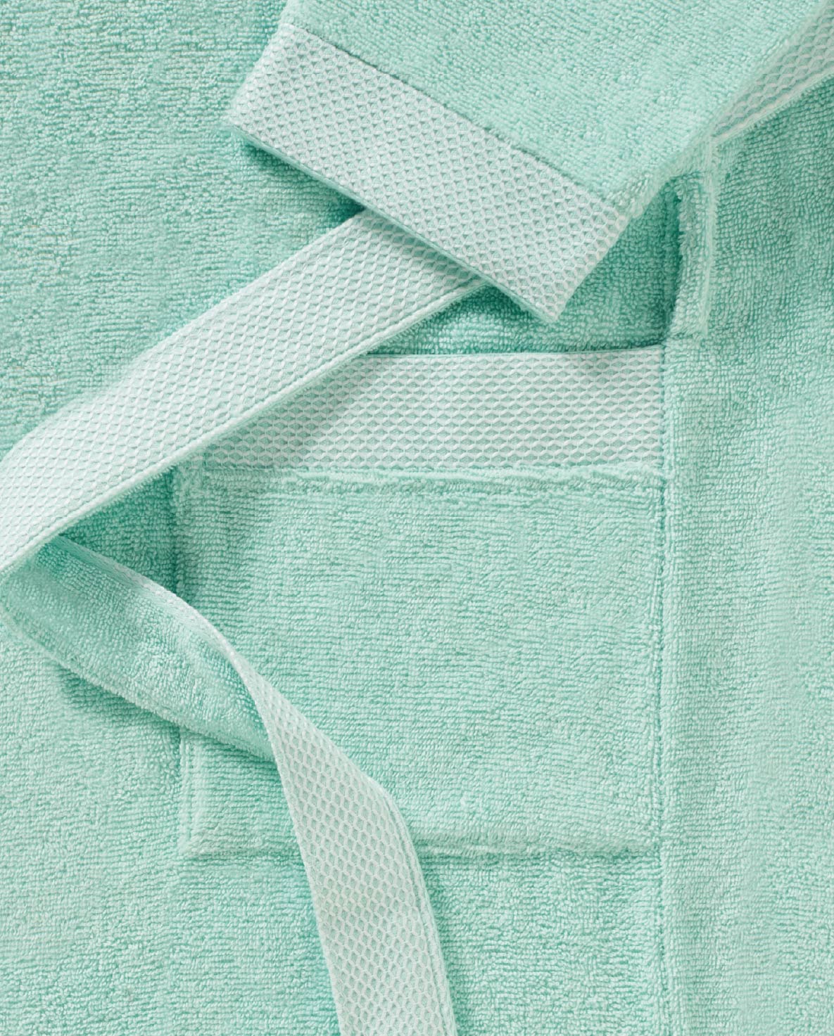 Spaces Hygro Cotton 400 GSM Aqua Green Solid Dobby X-Large Bath Robe