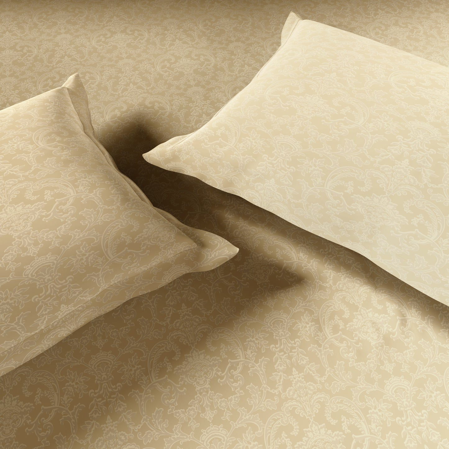 Elegance 100% Cotton Large Bedsheet, 300 TC, Ornate, Light Brown