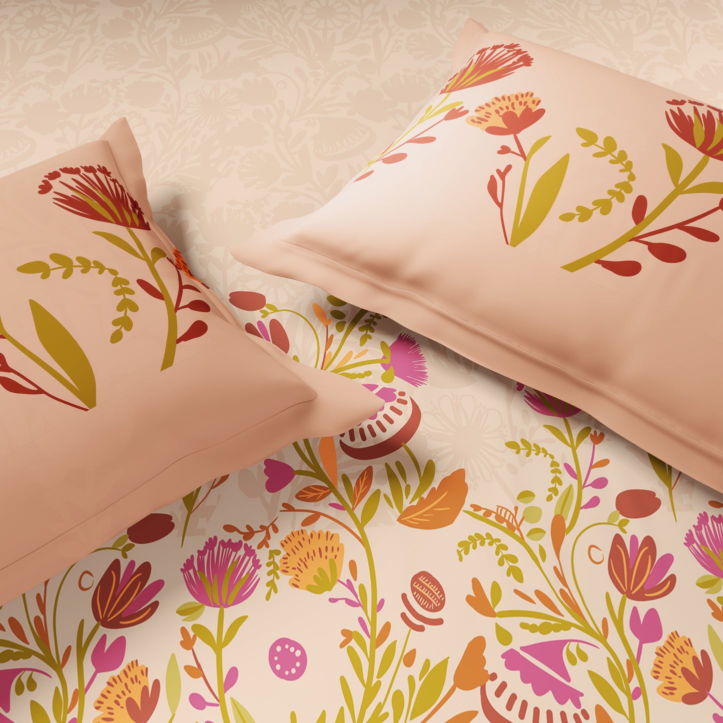 Essentials 100% Cotton Single Quilt, 144 TC, Floral, Blush