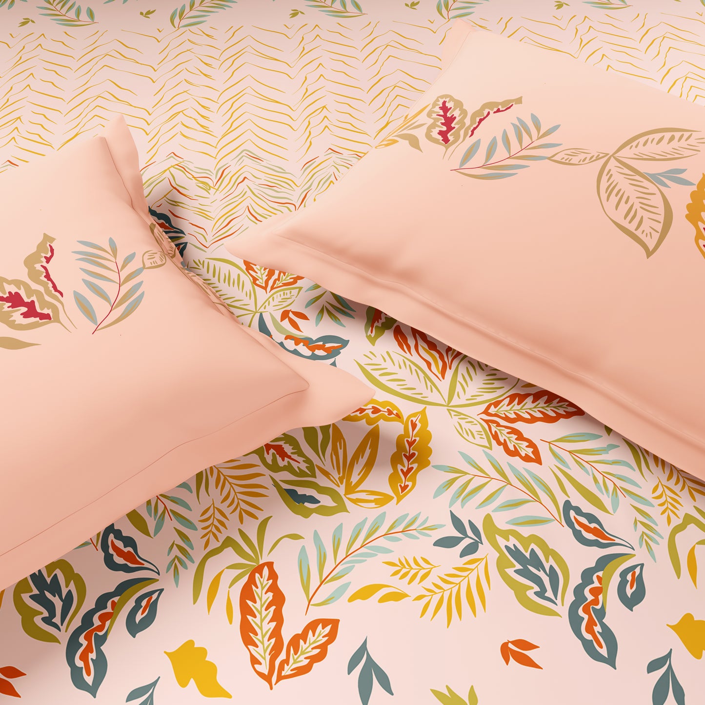 Essentials 100% Cotton Single Quilt, 144 TC, Floral, Light Blush