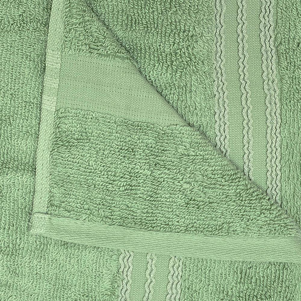 Astrogram Taurus Zodiac 100% Cotton Bath Towel, 500 GSM, Embroidered, Light Green