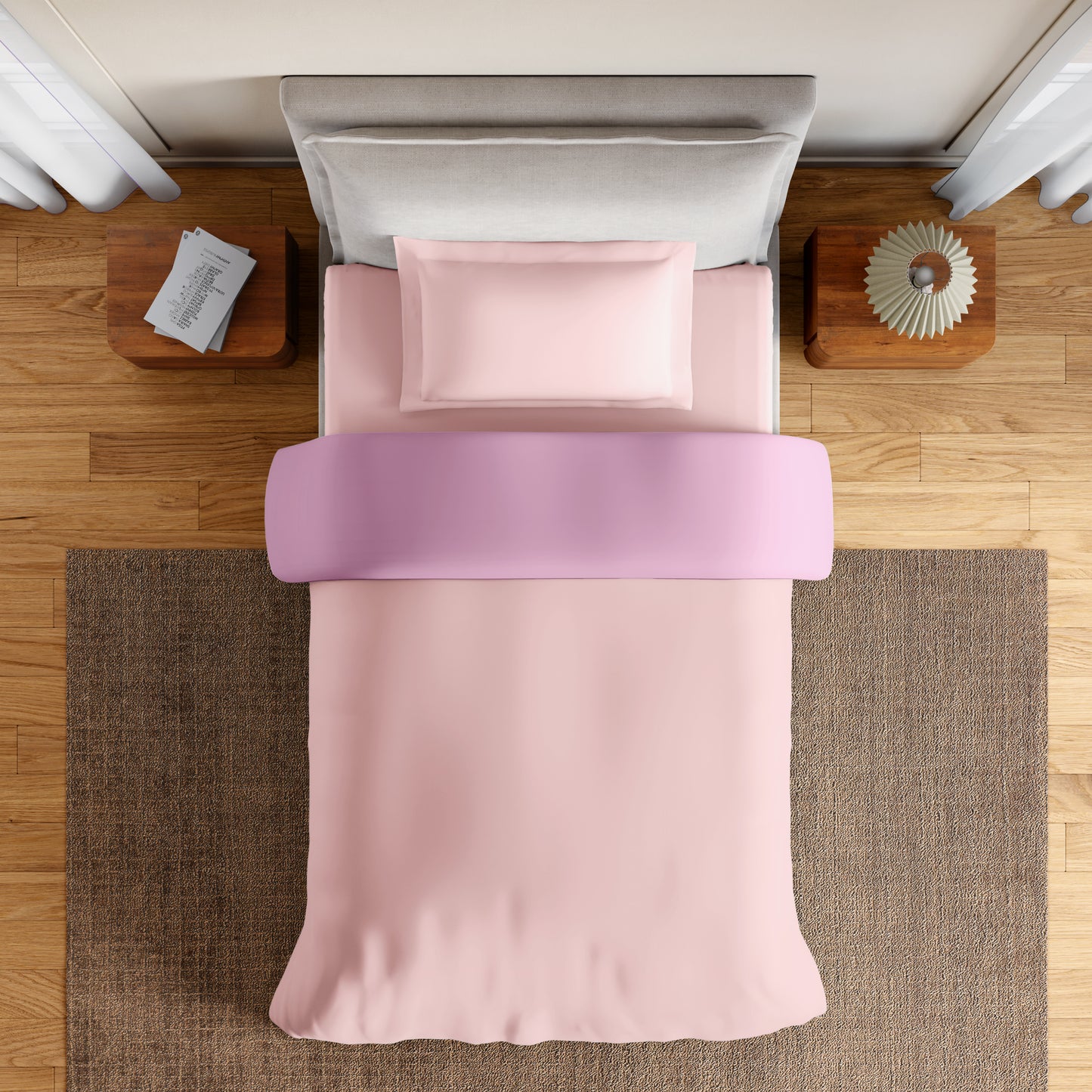 Essentials 100% Cotton Single Quilt, 170 TC, Solid, Pink Dogwood