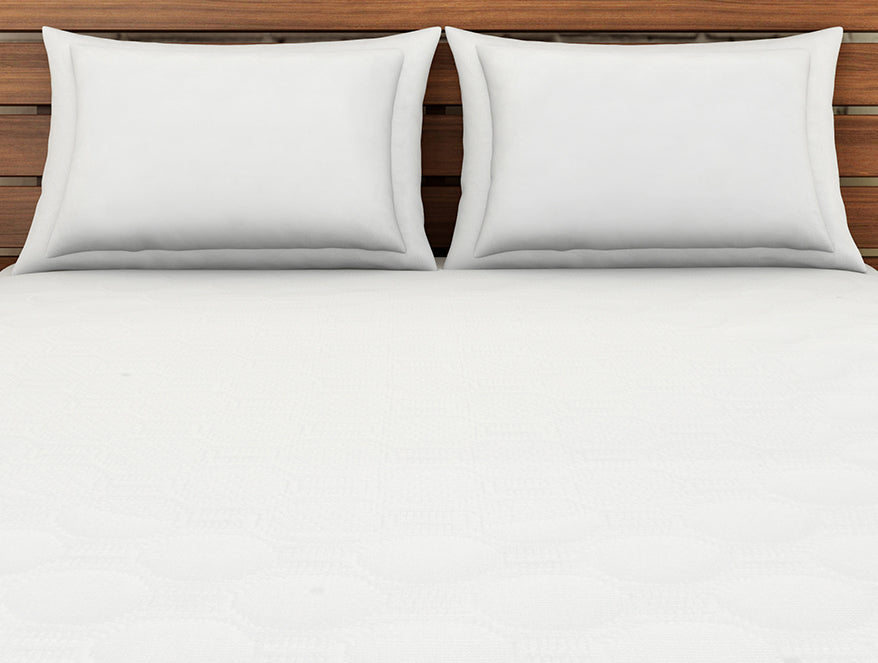 Solid White Polyester King Mattress Protector - Softshield By Spaces