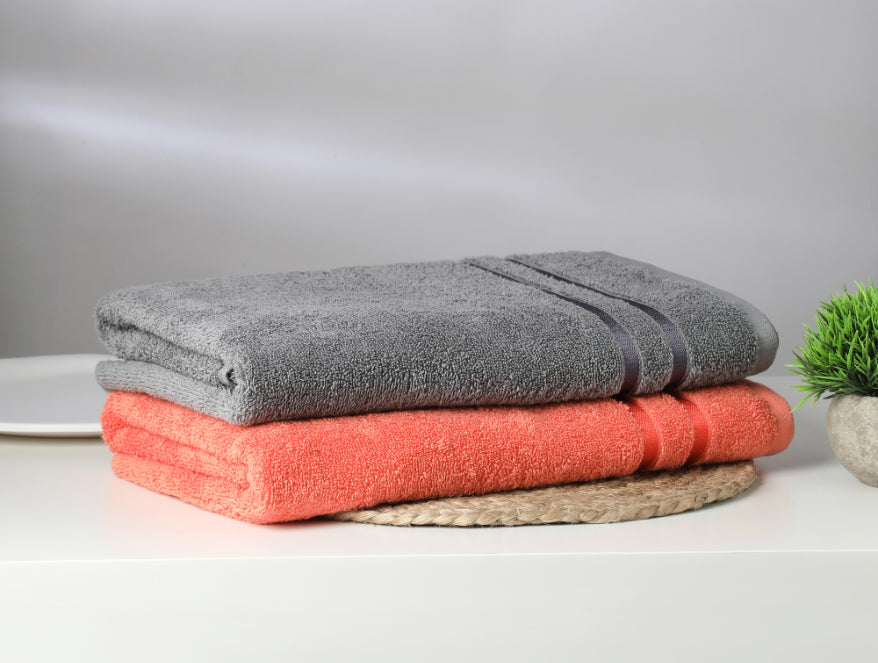 Gunmetal Grey R 2 Piece 100 Cotton Bath Towel Set Atrium By