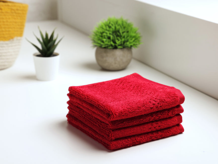 Swift Dry 100% Cotton Face Towel Set (4 Pcs) - Main Image