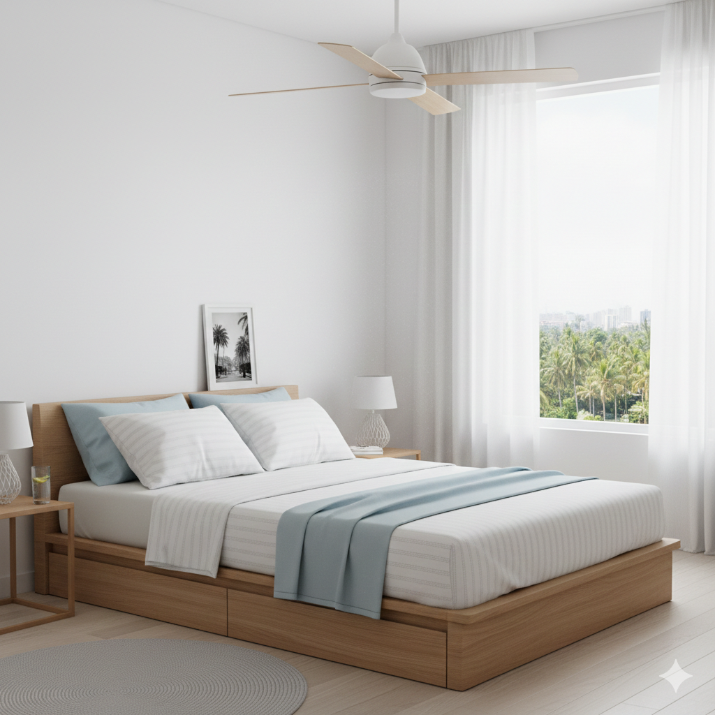 Summer-ready cotton bedsheet designed for humid climate sleep