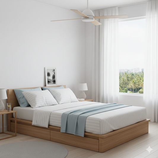 Summer-ready cotton bedsheet designed for humid climate sleep