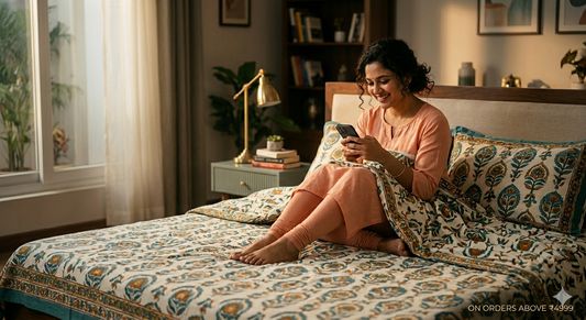 Spaces-Free Double Bedsheet on Orders Above ₹4999