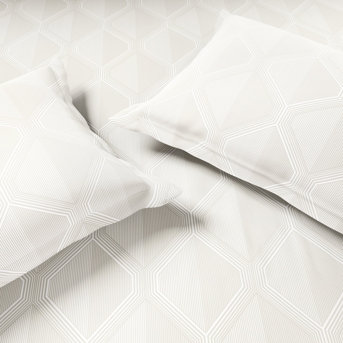 Elegance 100% Cotton Large Bedsheet, 300 TC, Ornate, Cream