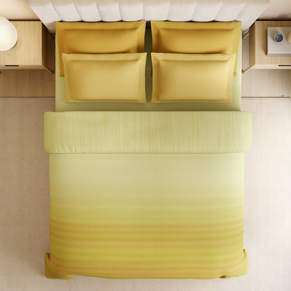 Luxury Loom Impressions 100% Egyptian Cotton Double Quilt, 350 TC, Geometric, Light Yellow