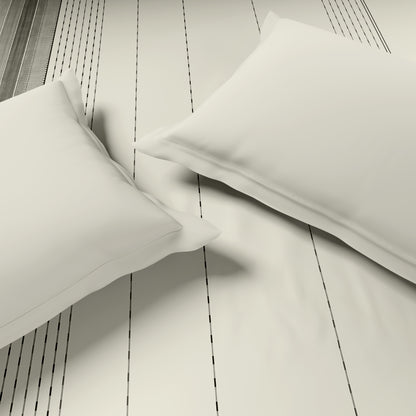 Luxury Loom Impressions 100% Egyptian Cotton Double Quilt, 350 TC, Geometric, Cream