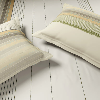 Luxury Loom Impressio 100% Egyptian Cotton Large Bedsheet, 350 TC, Embroidered, Cream